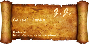 Gansel Janka névjegykártya